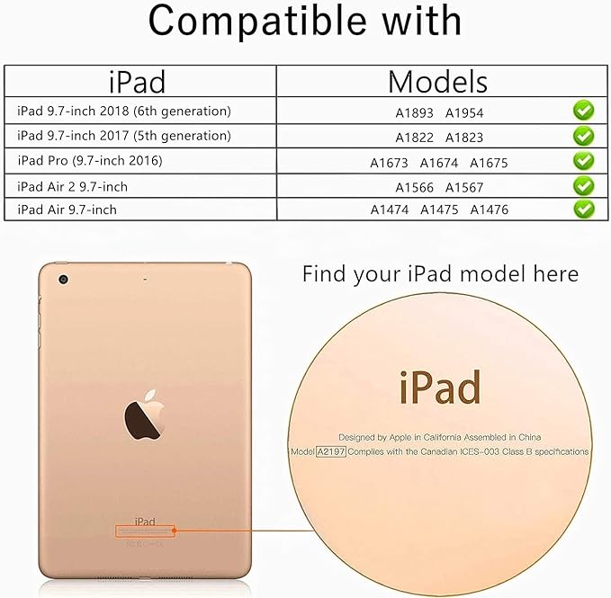 BMOUO Kids Case for iPad 9.7 2018/2017/iPad Air 2/1/Pro 9.7-Built-in Screen Protector Shockproof Handle Convertible Stand Case for iPad 9.7 Inch 2018 (6th Generation)/2017 (5th Generation),Black
