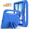 Dteck Kids Case for iPad Air 11" M2 (2024), iPad Pro 11" M4 (2024) with Pencil Holder, Shockproof Rugged Protective Handle Stand, EVA Foam Case, Blue