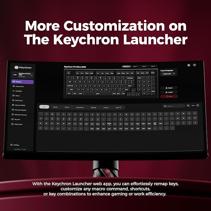 Keychron V5 Ultra 96% Wireless Mechanical Keyboard with 8000Hz Polling Rate & NKRO, Hot-Swappable RGB, Red Switches, 97 Keys, 2.4GHz/Bluetooth/Wired, OSA PBT Keycaps, for Mac/Win/Linux- Black