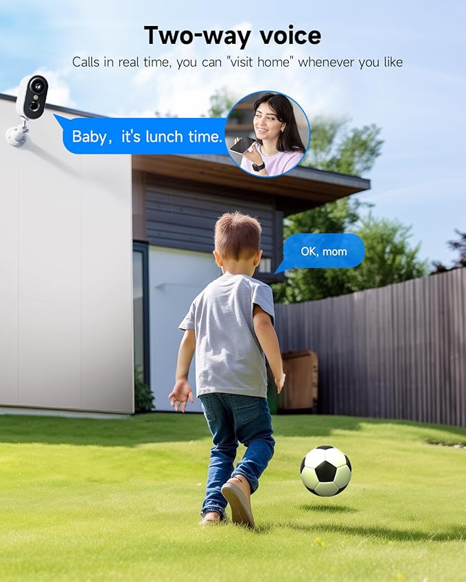 LIWAN Security Cameras Wireless Outdoor Indoor, 2.4GHZ WiFi Security Camera for Home Security, 2K HD Color Night Vision Battery Powered, Motion Detection, 2-Way Talk, 4-Pack