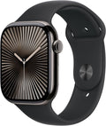 Apple Watch Series 10 [GPS + Cellular 46mm case] Smartwatch with Slate Titanium Case with Black Sport Band - M/L. Fitness Tracker, ECG App, Always-On Retina Display, Water Resistant