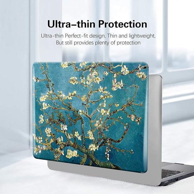 Funut for MacBook Pro 13 inch Case 2025 2024-2016 Release M2 M1 A2338 A2251 A2289 A2159 A1989 A1708 A1706, Plastic Laptop Hard Shell & Keyboard Cover for MacBook Pro 13 Inch, Blossom