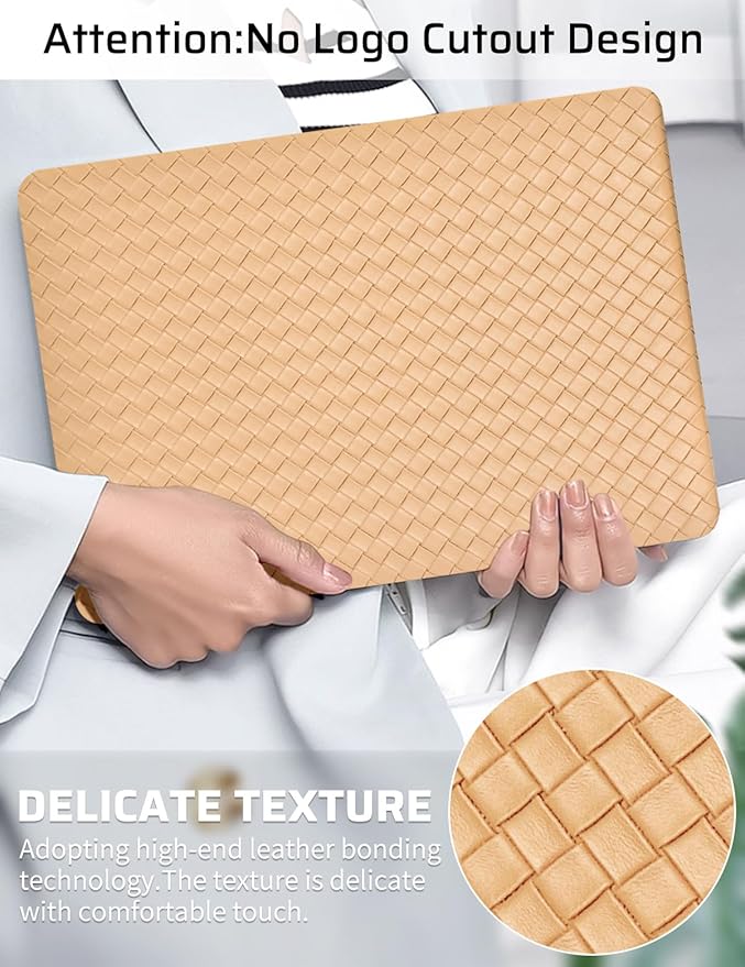 Seorsok Compatible with MacBook Pro 13 inch Case M2 2023-2021-2016 A2338 M1 A2251 A2289 A2159 A1989 A1708 A1706,Leather Plastic Hard Shell&Transparent Keyboard Cover,Brown Tartan PVC No Logo Cutout