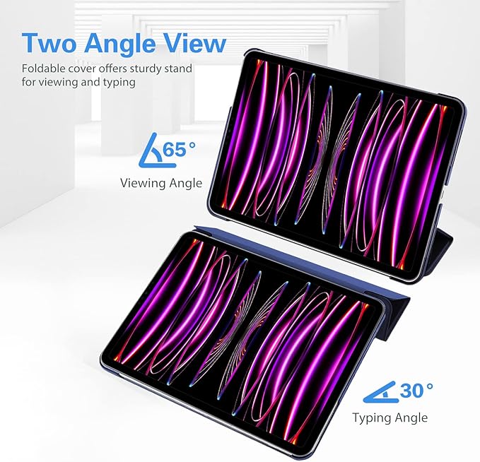 ProCase Smart Case for iPad Pro 12.9 2022/2021/2020/2018, Slim Stand Hard Back Shell Smart Cover for iPad Pro 12.9" 6th Gen/5th Gen/4th Gen/3rd Gen -Navy