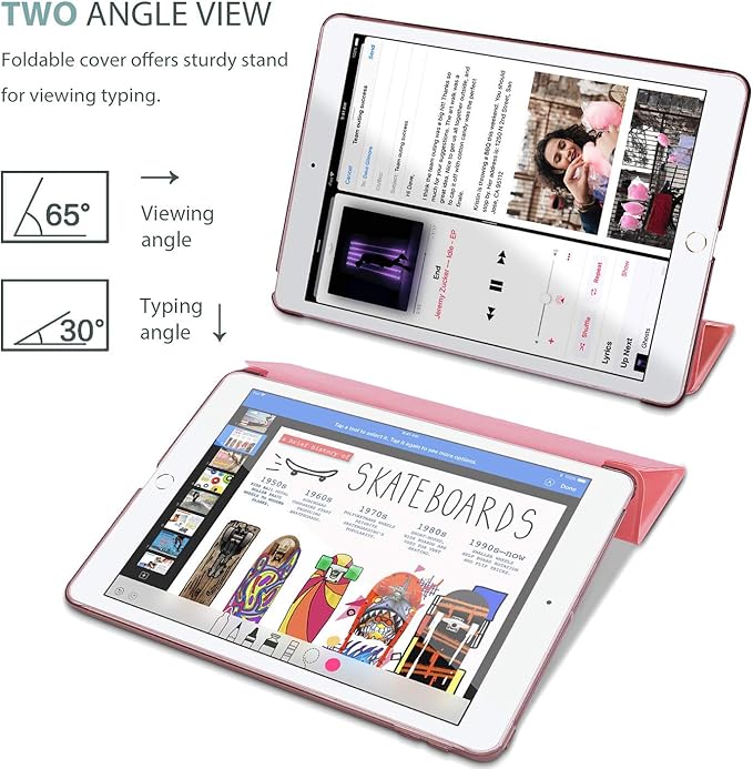 ProCase Smart Case for iPad 9.7 Inch iPad 6th/5th Generation 2018 2017(Model: A1893 A1954 A1822 A1823), Ultra Slim Lightweight Stand Cover with Translucent Frosted Back -Pink