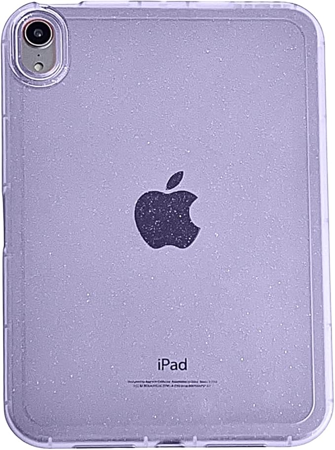 Case for iPad mini 5 (2019) & iPad mini 4 (2015) 7.9" Glitter Clear Soft TPU Back Shockproof Cover Bling Sparkly Flexible Silicone Lightweight Case for iPad mini 5th/4th Generation, Purple