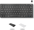 Macally Mini Compact Keyboard - Wireless Keyboards for Desktop PC, Surface, Chromebook, Notebook, Laptop Keyboard, Slim Key Board with 2.4G Wireless USB - Small Keyboard for Travel (Black)
