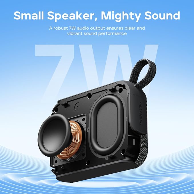 Tribit PocketGo Bluetooth Shower Speaker, IP68 Waterproof/Dustproof, Portable Speaker with 20H Playtime, Wireless, BT6.0, Supports TF Card, Electronics for Travel/Outdoors/Home (Green)