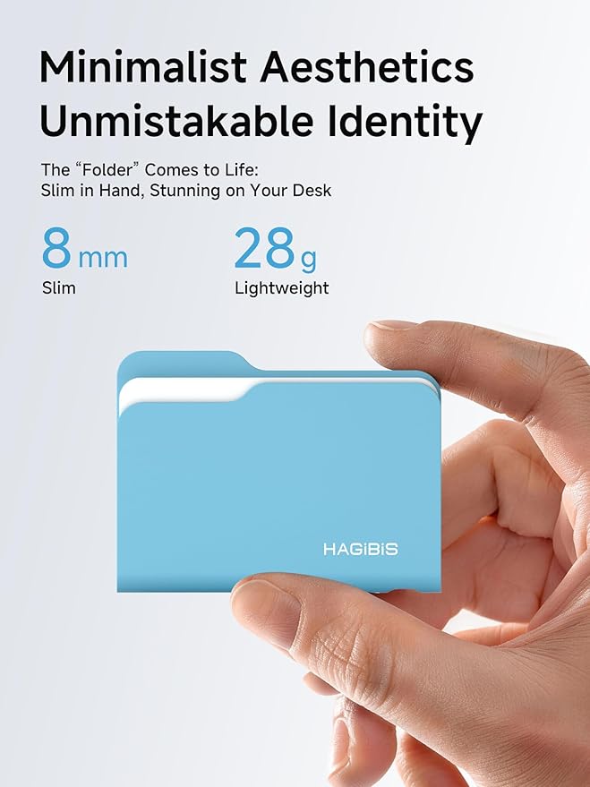 Hagibis SSD Enclosure, Folder Style USB 3.2 Gen2 10Gbps to NVMe PCI-E M.2 SSD Case, M.2 External Hard Drive Enclosure for MacBook Laptop iPad Android iPhone 17 Pro Max (Blue only 2230)
