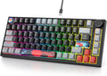 Fogruaden 75% Wired Mechanical Gaming Keyboard - 75 Percent TKL Hot Swappable Gasket Mount, Red Switch, RGB Backlit 82 Keys, NKRO Compact with Knob (Dark)