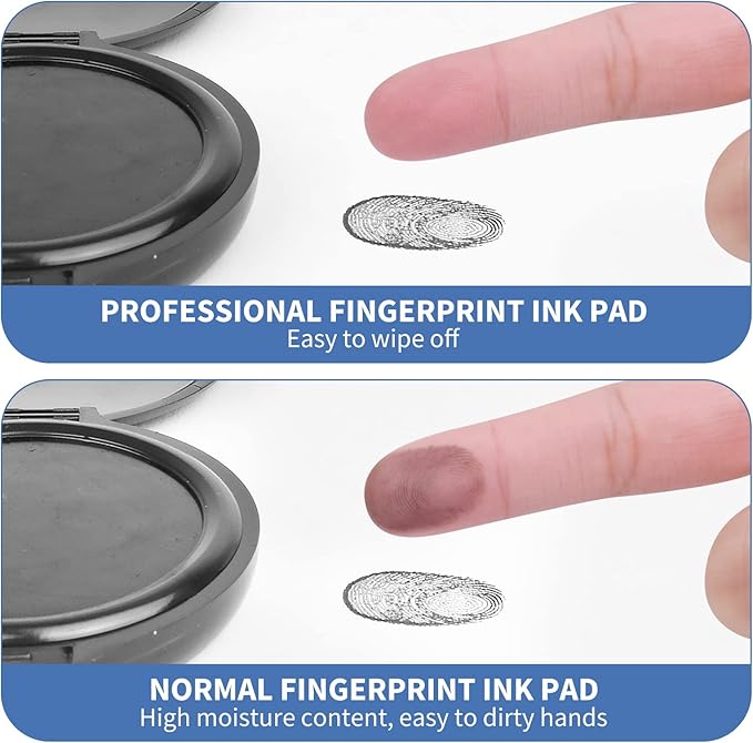 SAYEEC Fingerprint Ink Pad Thumbprint Ink Pad for Office Notary Supplies Identification Security ID Fingerprint Cards Law Enforcement Fingerprint Kit Thumb Print Ink Pad Stamp Pad (Black-4 Pack)
