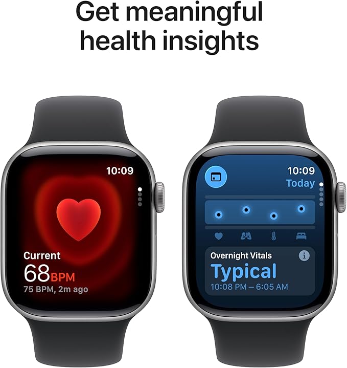 Apple Watch Series 11 [GPS + Cellular 42mm] Smartwatch with Space Gray Aluminum Case with Black Sport Band - S/M. Sleep Score, Fitness Tracker, Health Monitoring, Always-On Display, Water Resistant