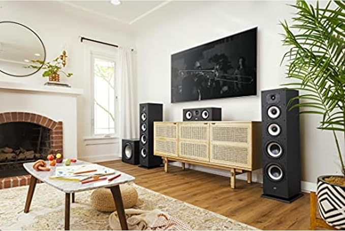 Polk Monitor XT70 Large Tower Speaker, Home Stereo Speakers, Hi-Res Audio, Dolby Atmos & DTS:X Compatible, 1" Tweeter, (2) 6.5" Balanced Woofers, (2) 8" Passive Radiators (Single, Midnight Black)