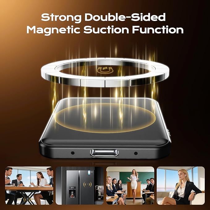 128G (10800 Hours) Magnetic Voice Activated Recorder - Hypamutek AI Noise Reduction Digital Voice Recorder with Playback, 75H Continuous & Portable Audio Recorder for Meetings, Lectures and Interviews