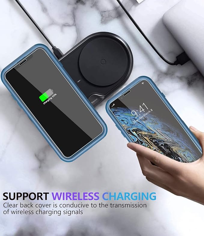 Diverbox for iPhone X Case/iPhone Xs Case [Shockproof] [Dropproof] [Tempered Glass Screen Protector ] Heavy Duty Protection Phone Case Cover for Apple iPhone X/XS (Blue)