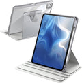 JETech Rotating Case ONLY for iPad Pro 11-Inch M5/M4 2025/2024 (6th/5th Generation) with Pencil Holder, 360 Degree Rotation Protective Stand Cover Clear Back, Auto Wake/Sleep (Silver)