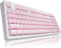ZORNHER ZH980 Cat Mechanical Keyboard,95% Pink & White Gaming Keyboard with Number Pad,Creamy Keyboard,Cute Jelly Clear Ceramic Jade Keycaps,Girly Aesthetics Kitty Keyboard,Creamy Sounding Switches