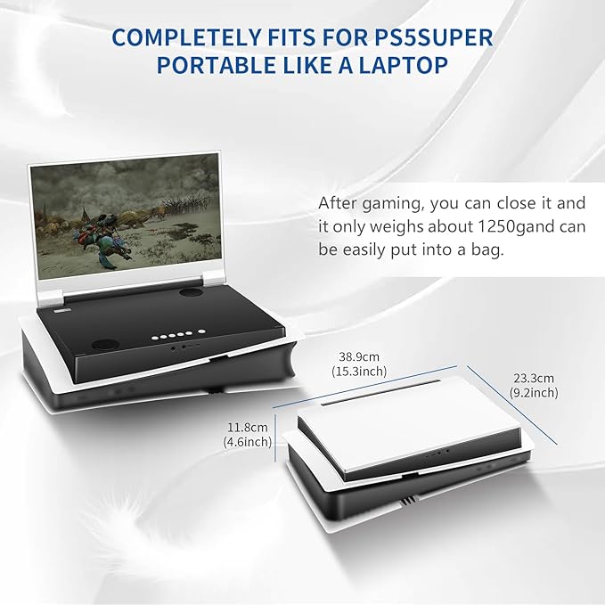 G-STORY 14" Inch IPS 4k 60Hz Portable Monitor Gaming Display Integrated with PS5 pro(not Included) 3840×2160 with 2 HDMI Ports,FreeSync,Built-in 2 of Multimedia Stereo Speaker