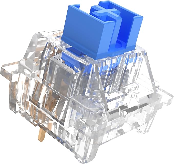 Outemu(Gaote) Crystal Blue Switches for MX Mechanical Gaming Keyboard,3-Pin 50gf Clicky/RGB/DIY Replaceable/Dustproof Switches(Blue,108pcs)