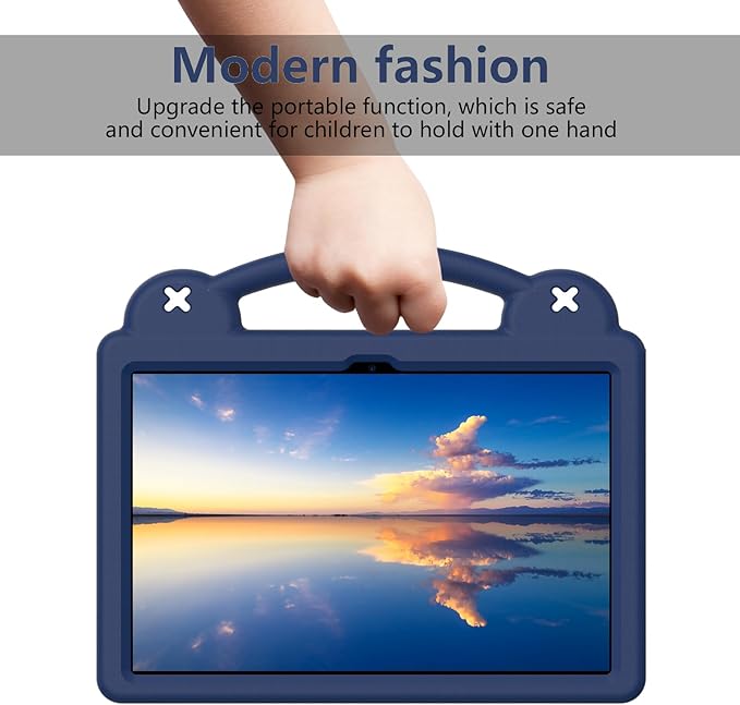 AKABEILA Compatible with Lenovo xiaoxin pad pro GT 11.1 inch TB-710FU (2025) Tablet Case, Kids Friendly Universal Lightweight Shockproof Protective Case with Shoulder Strap & Stand Handle Navy Blue