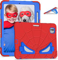 AKABEILA Compatible with Apple iPad Pro 11(2024) 11 inch Tablet Case，Lightweight Shockproof Rugged Protective Cover with Kickstand for Kids Children Boys Babies Red Blue