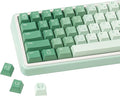 134 Keys Gradient Green PBT Keycaps - 5-Side Dye-Sublimation Cute Snake Elements, Japanese Root Characters, Cherry Profile Keycaps Set for Mechanical Keyboard (60/65/75/80/100 Layouts)