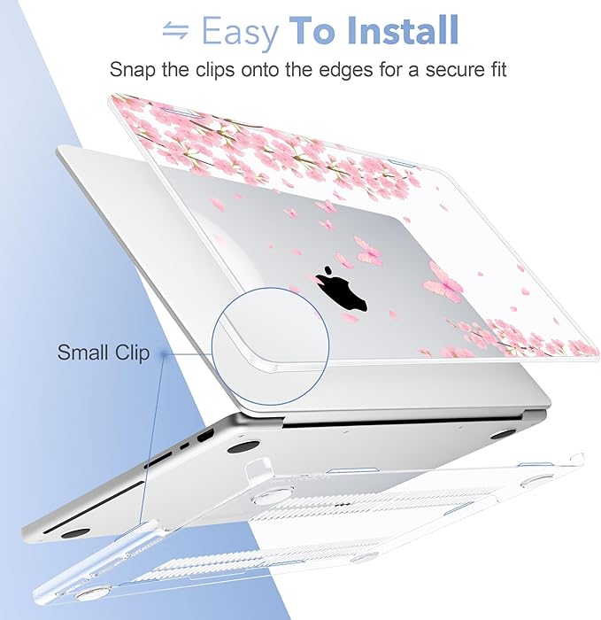May Chen for 2026 MacBook Pro 14-inch M5 M4 M3 M2 M1 Pro/Max Chip, Release 2026 2025-2021, Model A3427 A3426 A3434 A3112 A3401 A3185, Plastic Hard Shell with Keyboard Cover, Cherry Blossom