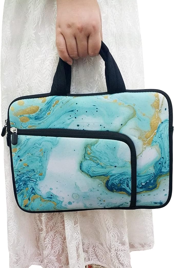 11 11.6 12 12.1 12.5 inches Laptop Sleeve Chromebook Case Ultrabook Case Notebook Sleeve PC Messenger Bag Tablet Case Neoprene Handle Sleeve for Adult Men Women, Two Pockets (Vast Ocean)