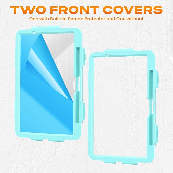 SEYMAC stock Case for iPad Air 11-inch M4-M2 2026-2024 (Gen 8-6), Shockproof Heavy Duty Case with Screen Protector, Pencil Holder, Rotating Stand, Hand Strap, Shoulder Strap, SkyBlue