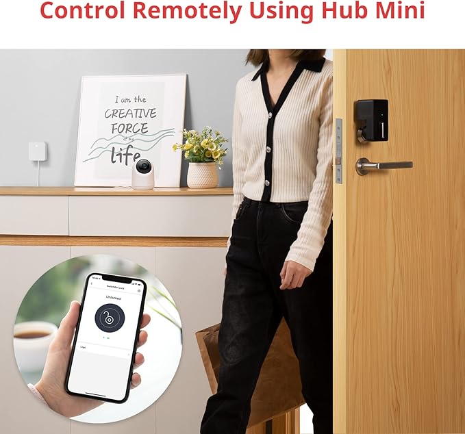 SwitchBot Smart Lock, Bluetooth Electronic Deadbolt Keyless Entry Door Lock for Front Door, Compatible with WiFi Bridge (Sold Separately), Fits Your Existing for Airbnbs Vacation Rentals