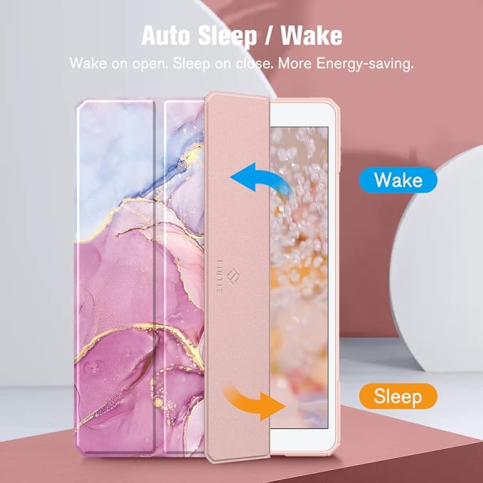 Fintie Hybrid Slim Case for iPad Air 3rd Generation 10.5" 2019 / iPad Pro 10.5 Inch 2017 - [Built-in Pencil Holder] Shockproof Cover with Clear Transparent Back Shell (Dreamy Marble)