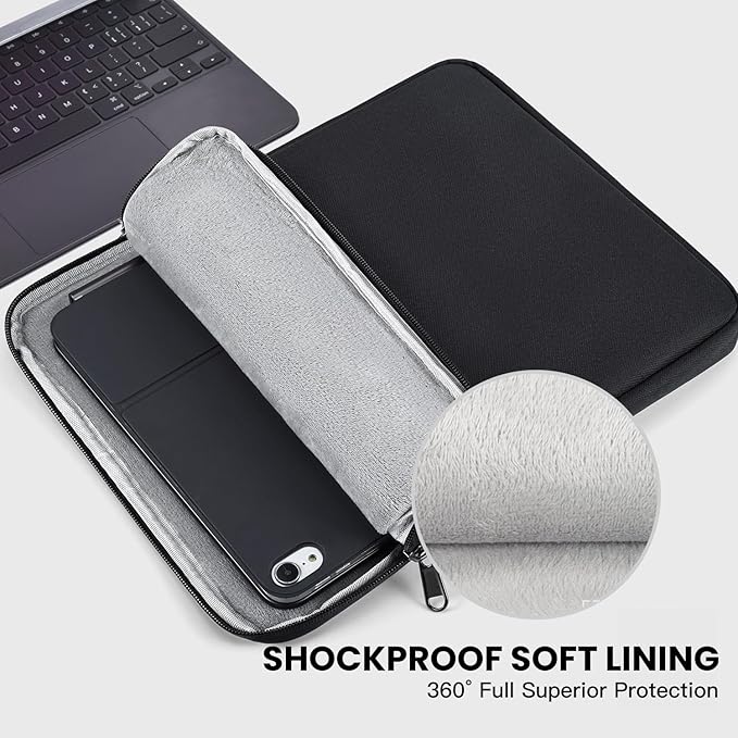 iPad mini Sleeve, Shockproof 7.9-8.3 inch Tablet Sleeve for iPad mini 7/6/5/4/3, Amazon Fire HD 8/8 Plus, Samsung Galaxy Tab A7 Lite 8.7, iPad mini Pouch Bag, Black