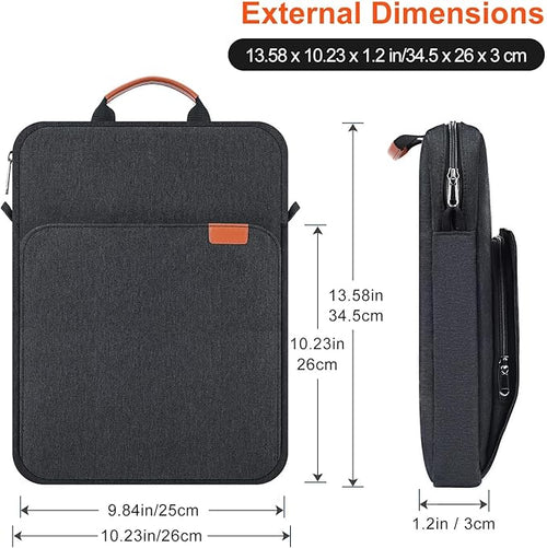 12.9-14 Inch Tablet Sleeve Case for 14.6" Samsung Galaxy Tab S11 S10 S9 S8 Ultra, iPad Pro 13" 12.9"/Air M2 M3 M4,MacBook Air 13"/MacBook Pro 14" M5 M4 M3 Shoulder Bag,Surface Pro 11 Carrying Bag-Grey