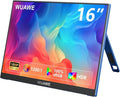 WUAWE 16 Inch Portable Gaming Monitor 1920x1200P FHD | 60hz Refresh Rate & HDR for PS5/Switch | Ultra-Thin 0.3" Built-in Speakers, Eye Care | Plug&Play for Laptop/Mac/Phone | Student Gift(Blue)