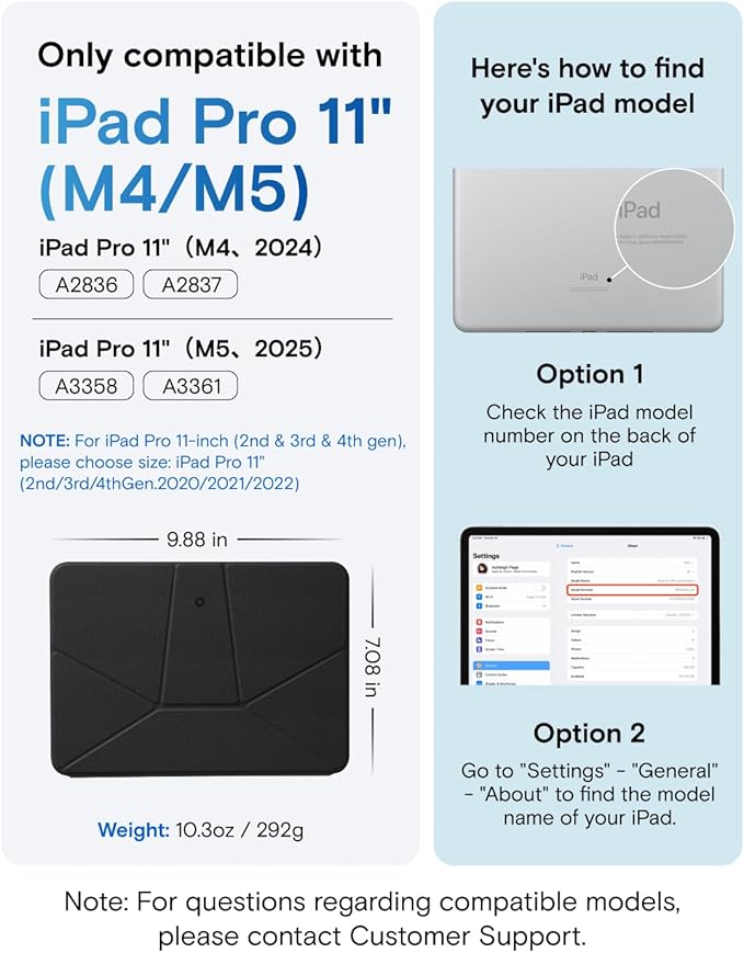 MOFT Dynamic Folio Case for iPad Pro 11- inch (M5 2025 / M4 2024), Slim Magnetic Stand Case with 20+ Viewing Angles, Auto Wake/Sleep, Ultra Thin, Jet Black
