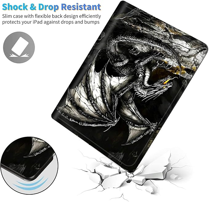 for Amazon Kindle Fire Max 11 (13th Generation, 2023 Release) 11" Tablet Case, Slim Kickstand Stand Leather Smart Cover with Auto Wake/Sleep, Gray Dragon