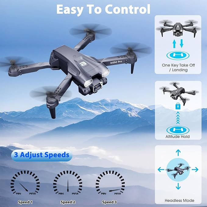 MOCVOO Drone with Camera for Adults, 1080P HD Mini FPV Drones for Kids Beginners, Foldable RC Quadcopter Toys for Boys Girls with Altitude Hold, 3D Flip, 3 Speeds, Headless Mode, Carrying Case