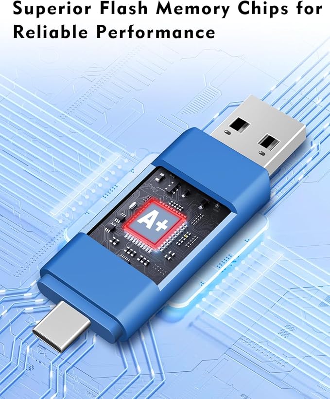 AreTop 8GB USB C Thumb Drive Dual USB 2.0 Flash Drive 8GB USB Drive Swivel Design 2-in-1 Portable Type-C Memory Stick for Android Smartphone, Computers, MacBook, Tablets, PC, 10 Pack