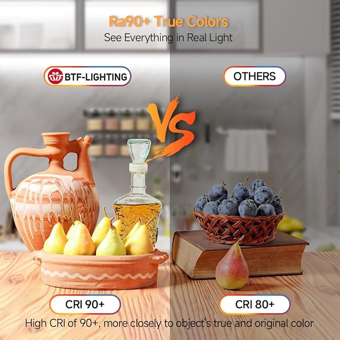 BTF-LIGHTING FCOB CCT COB LED Strip Tunable 2700K-6500K DC12V 2X16.4FT Total 32.8FT 640LED/m CRI 90+ Flexible High Density Dimmable LED Light for Home Indoor Decor(No Adapter or Controller)