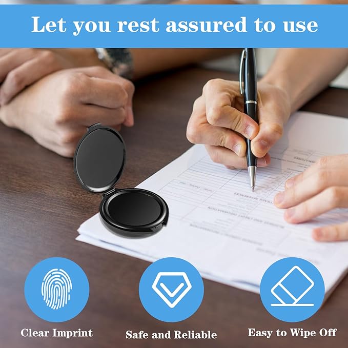 24 Pack Fingerprint Ink Pads, Thumbprint Ink Pad for Notary Supplies Identification Security ID Fingerprint Cards Fingerprint Black - 1.97 x 2.36 Inch