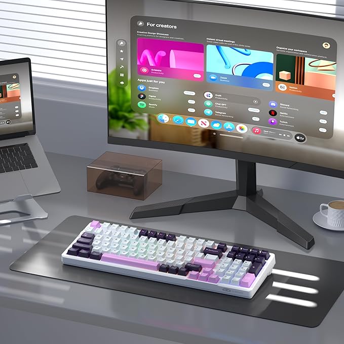 MageGee LIGHT100 Wired Creamy Keyboard,96% Gasket Hot Swappable Gaming Mechanical Keyboards with 6-Layer Sound Dampening, RGB Backlit for Win/Mac/PC,PBT Keycaps, Purple