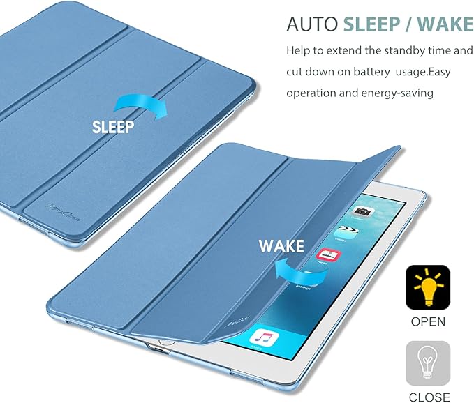 ProCase Smart Case for iPad Pro 12.9 Inch 1st and 2nd Generation (2015 and 2017 Model), Stand Cover Support Auto Sleep/Wake -Blue