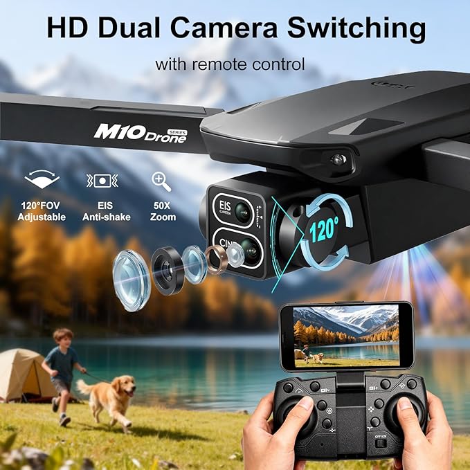 Drones with Camera for Adults,Foldable Drone for Beginners with 3 Batteries 36-Min Flight Time,2K HD FPV Transmission Drone,Mini RC Quadcopter with Gesture Selfie,One Key Start,Altitude Hold,3D Flips,3 Speed Modes Easier to use,Black