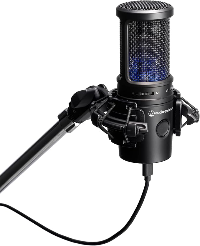 Audio-Technica AT2020USB-X Cardioid Condenser USB Microphone (Black) and Audio-Technica AT8455 Shock Mount
