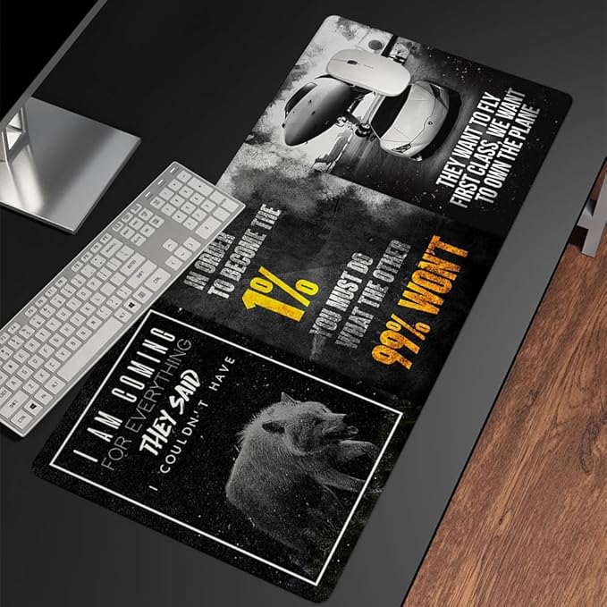 Black and White Keyboard Mat Inspirational Mousepad Motivational Office Long Mouse Pad Abstract Accessories Desk pad Mouse mat for Desktop Gamer Guy Boys Mens Office Accessories 31.5"x15.7"