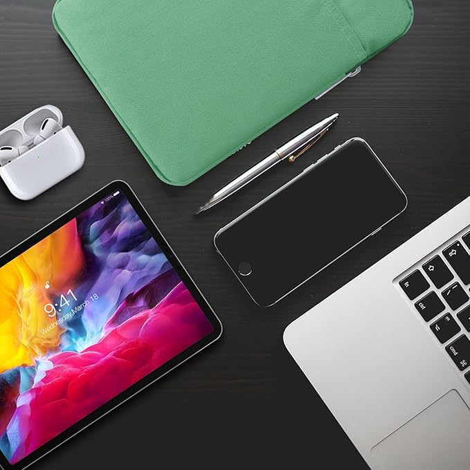 TiMOVO 9-11" Tablet Sleeve Bag for iPad 11-inch A16 2025, iPad 10.9"/10.2"| Air 11 Inch/5th/4th Gen. 10.9", Galaxy Tab A9+/A11Plus 11", Protective Bag Fit Smart Keyboard, Bodhi Green