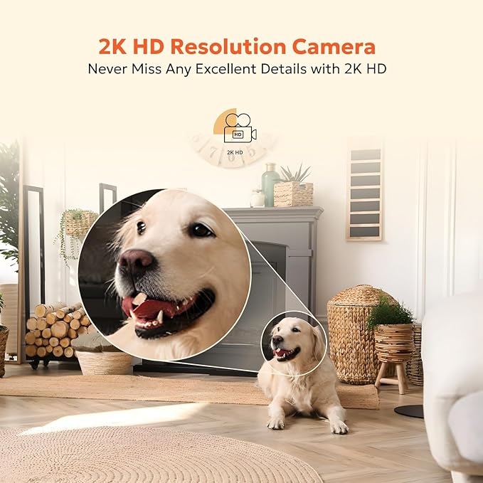 owltron Indoor Security Camera, 2K Cameras for Home Security with Motion Detection, Pet Cam & Baby Monitor with Night Vision, 2.4 GHz WiFi Two-Way Talk, Cloud/SD Storage, Works with Alexa (2 Pack)