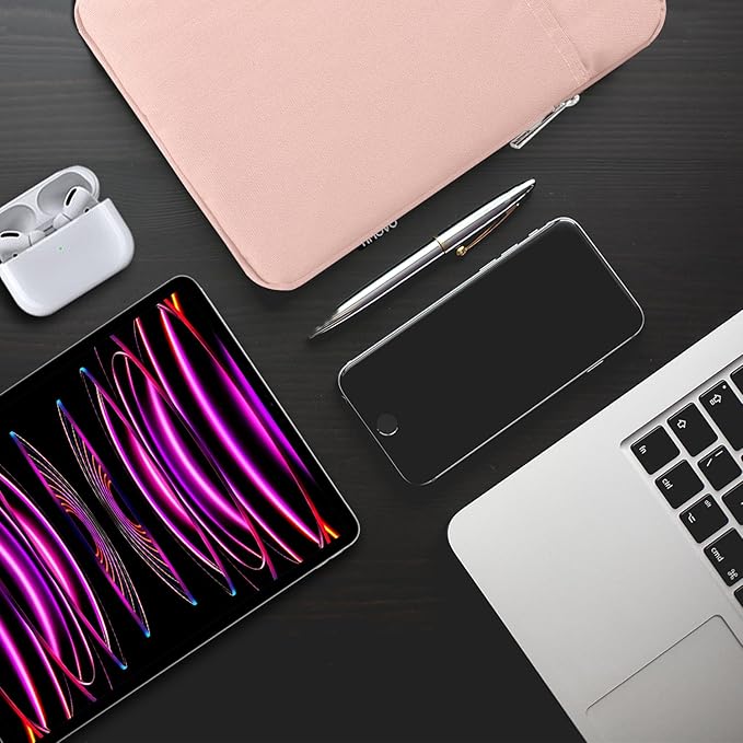TiMOVO 13 Inch Tablet Sleeve for iPad Air 13" M3 2025, iPad Pro 13"/12.9", Galaxy Tab S9 Plus/S10+/S9 FE+, Remarkable Paper Pro 11.8", Protective Pocket Bag, Pink