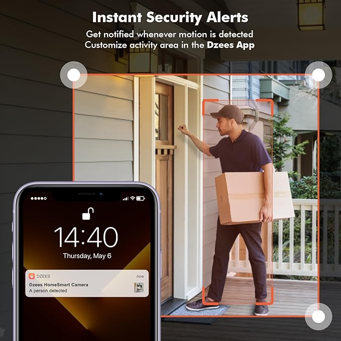 Dzees Wireless Security Camera Outdoor with Magnetic Mount, 4MP Battery Powered Security Cameras Wireless Outdoor for Home Security, AI Motion Detection/2-Way Talk/Color Night Vision/Ip66/Cloud-2-Pack