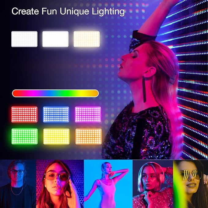 Fugetek 52" RGB LED Photography Video Light, 77 RGB Beads, All Aluminum Tripod, Unique Light Modes, Inline Contoller, USB Powered, Portable, Adjustable, 14 Colors, Game Streams, YouTube
